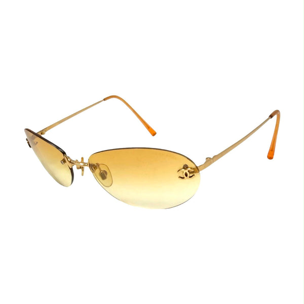 Chanel Orange Mini Rimless Sunglasses