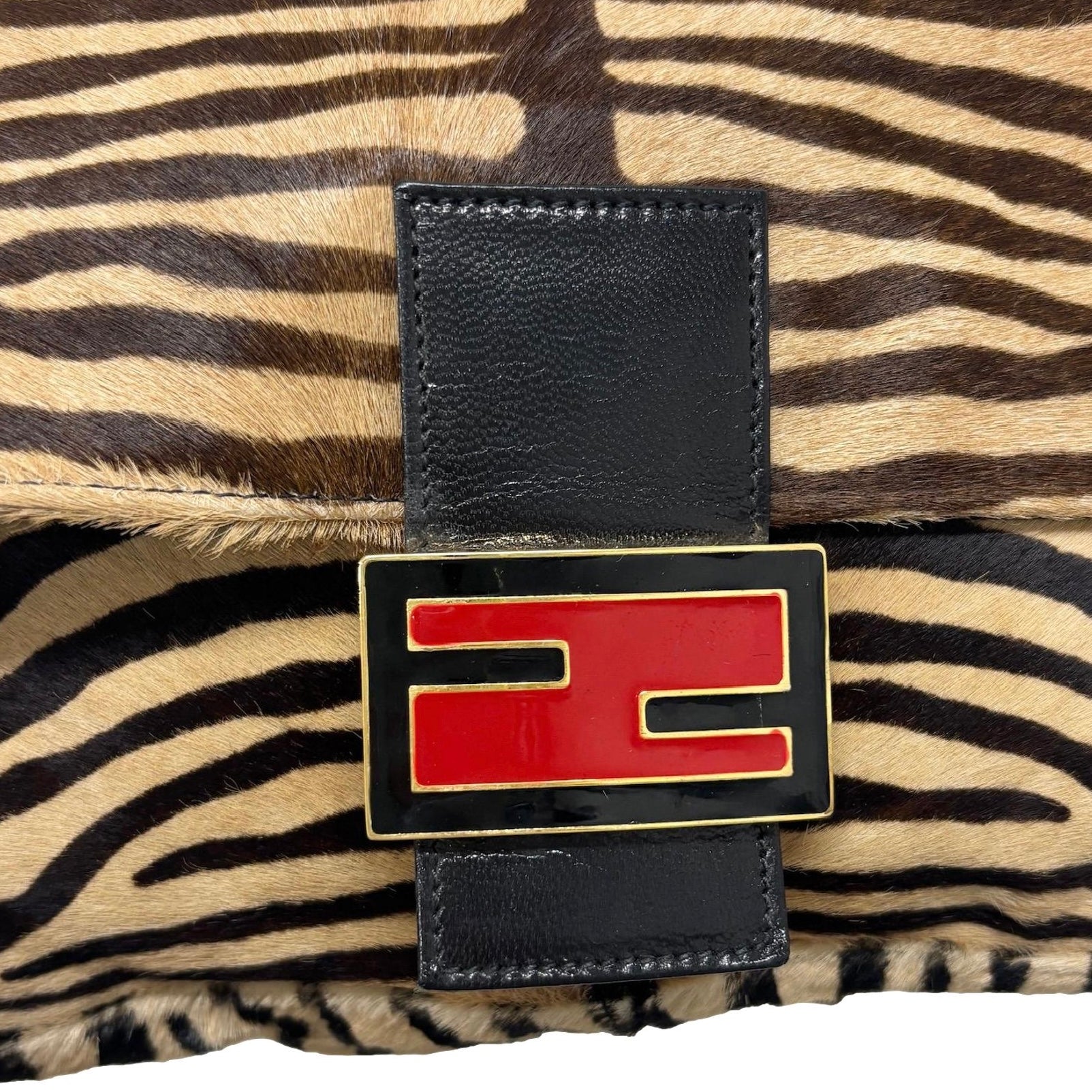 Fendi Tan Zebra Baguette Bag