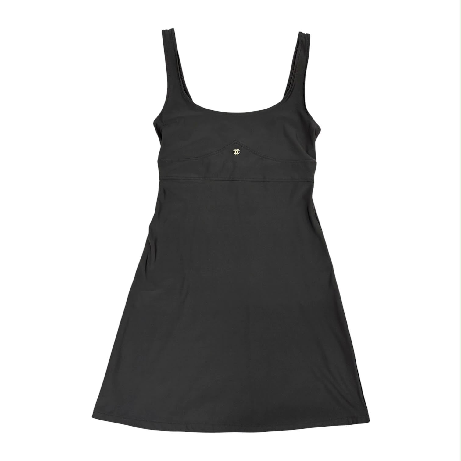 Chanel Black Logo Stretch Dress