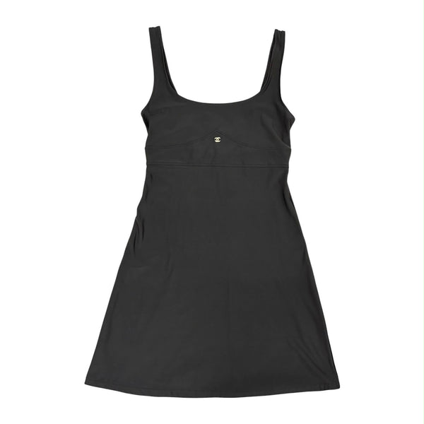 Chanel Black Logo Stretch Dress