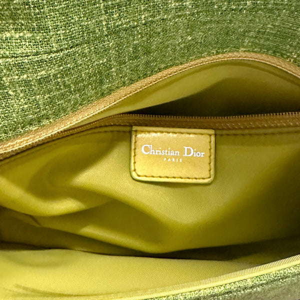 Dior Green Butterfly Embellished Shoulder Bag