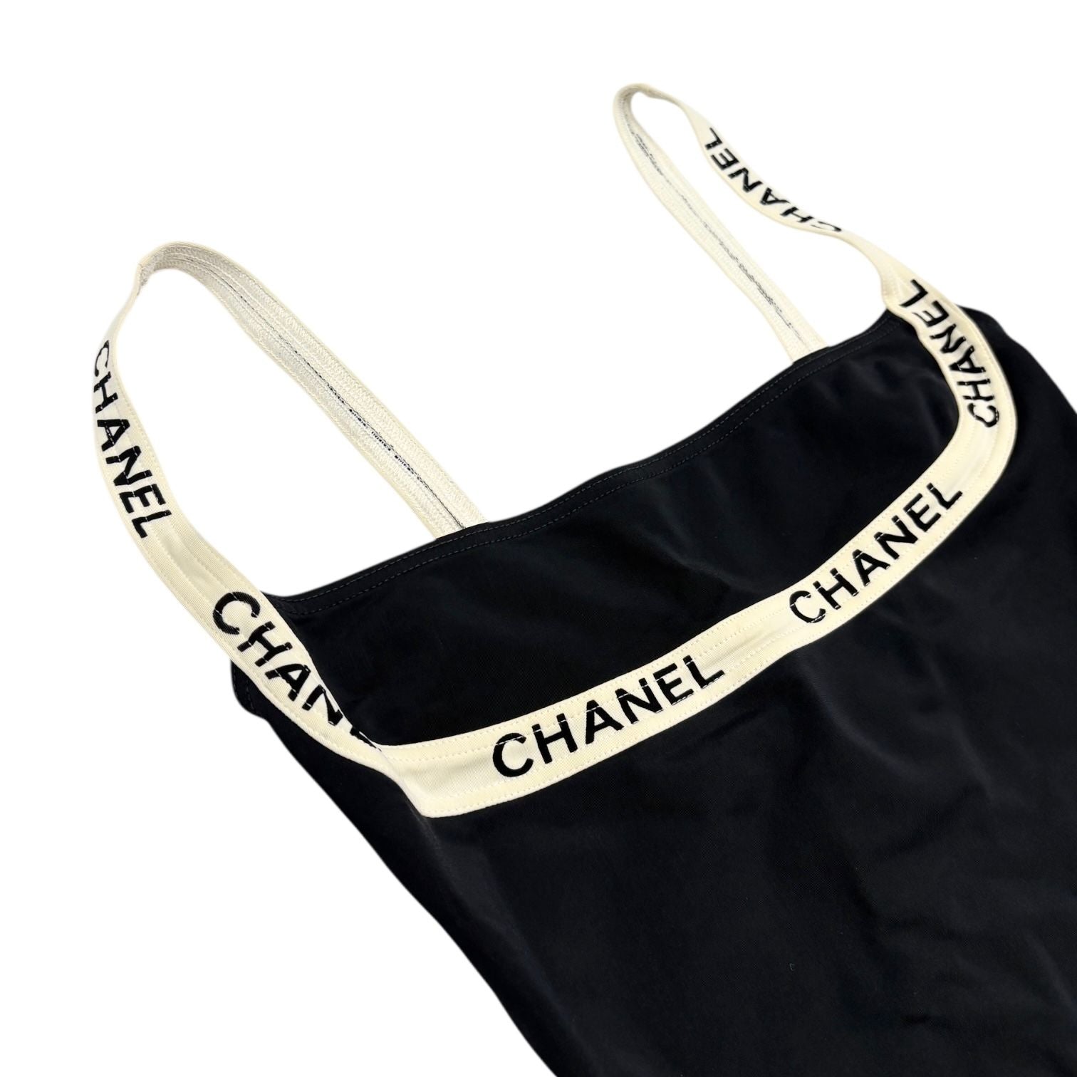 Chanel Black Logo Strap One Piece
