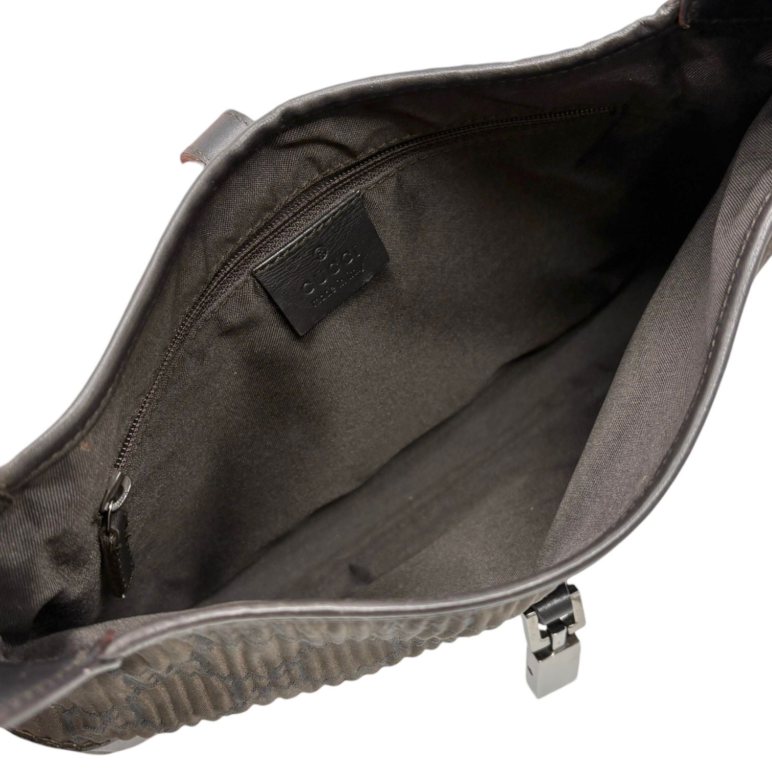 Gucci Brown + Black Monogram Jackie Bag