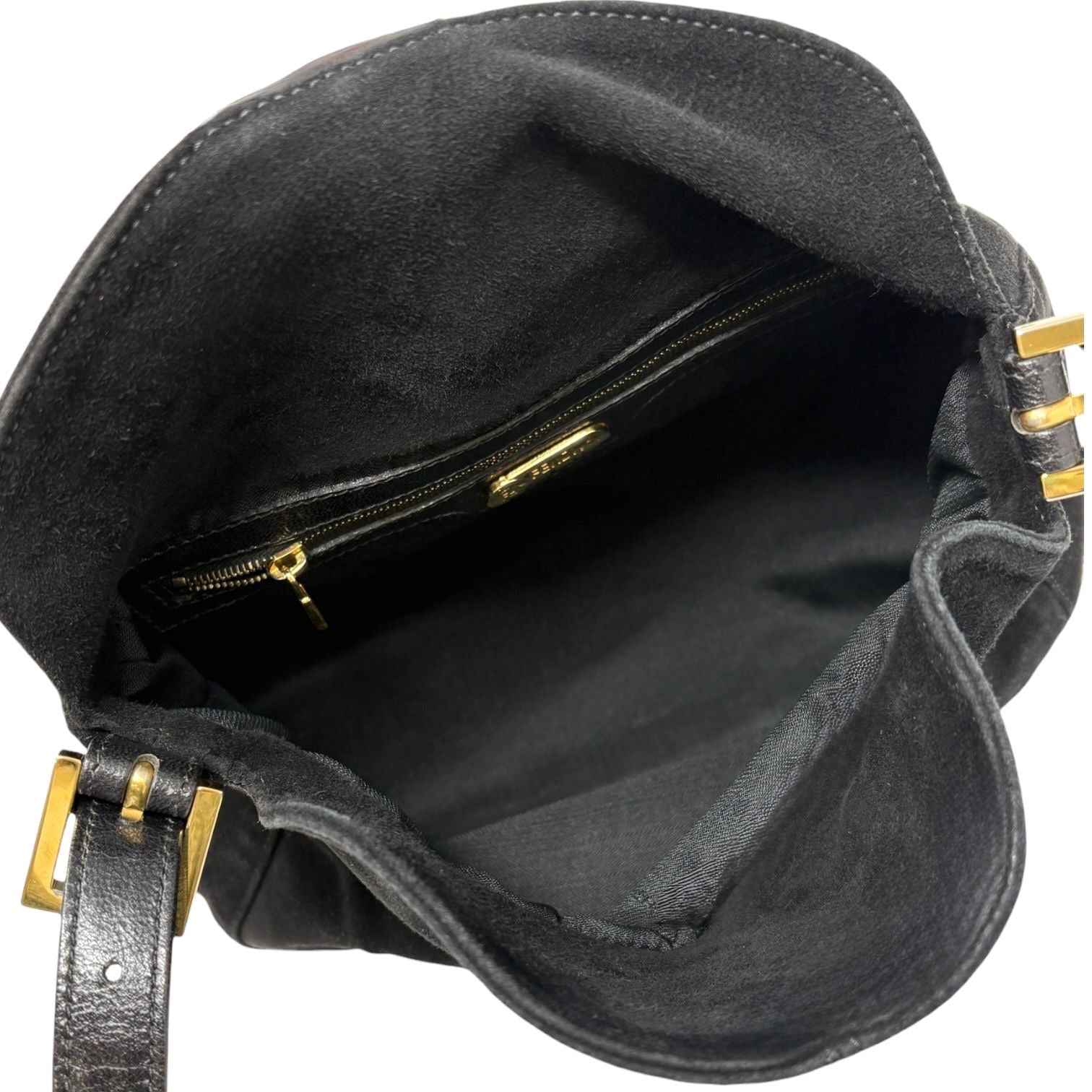 Fendi Black Suede Shoulder Bag