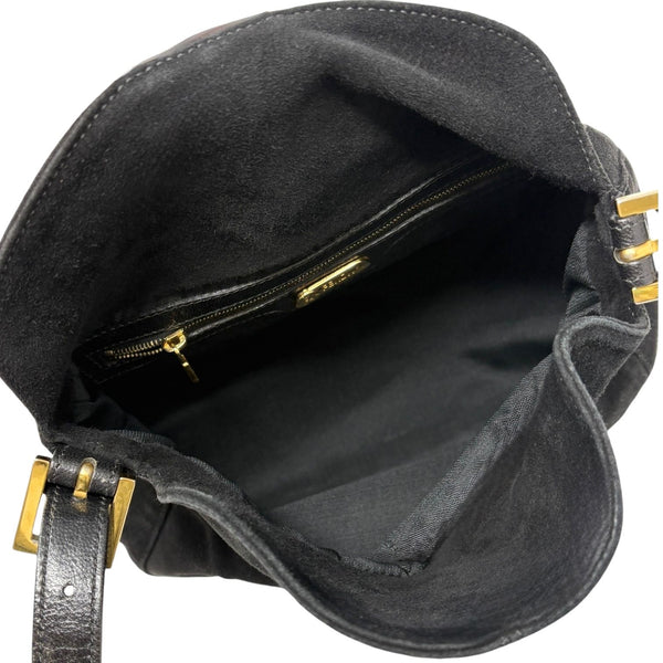 Fendi Black Suede Shoulder Bag