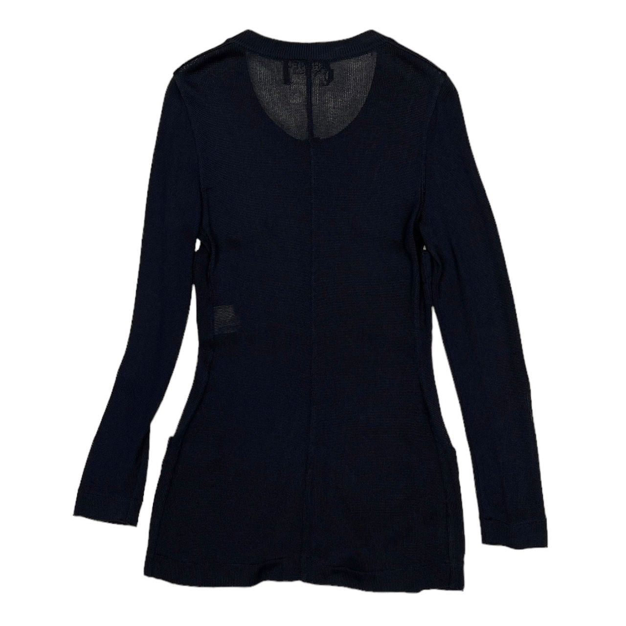 Chanel Navy Longsleeve Logo Button Dress