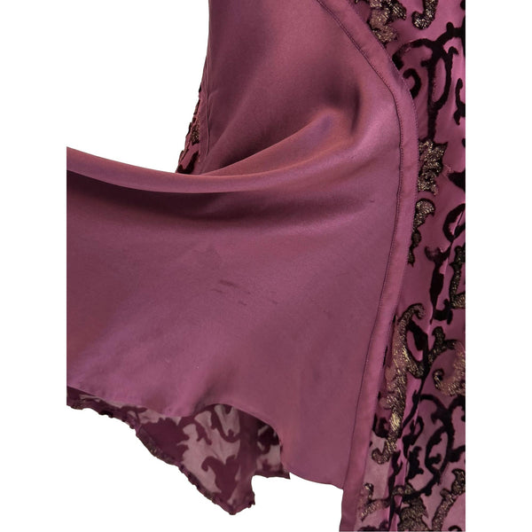 Roberto Cavalli Burgundy Silk Dress