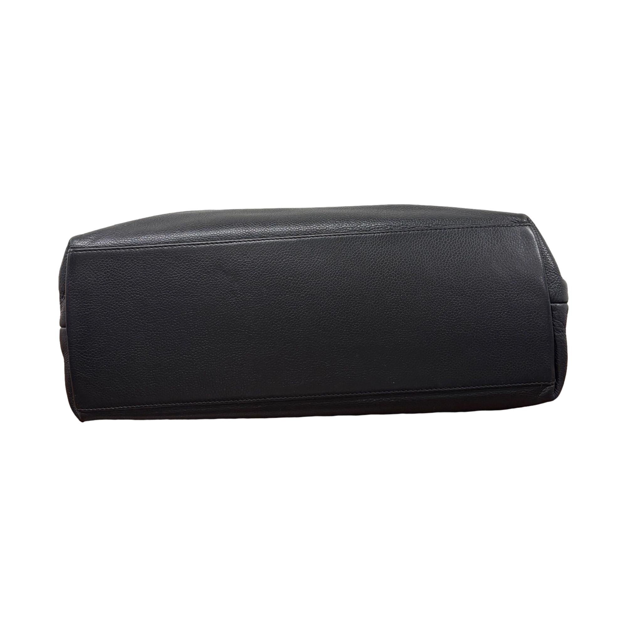 Chanel Black Caviar Structured Handle Bag