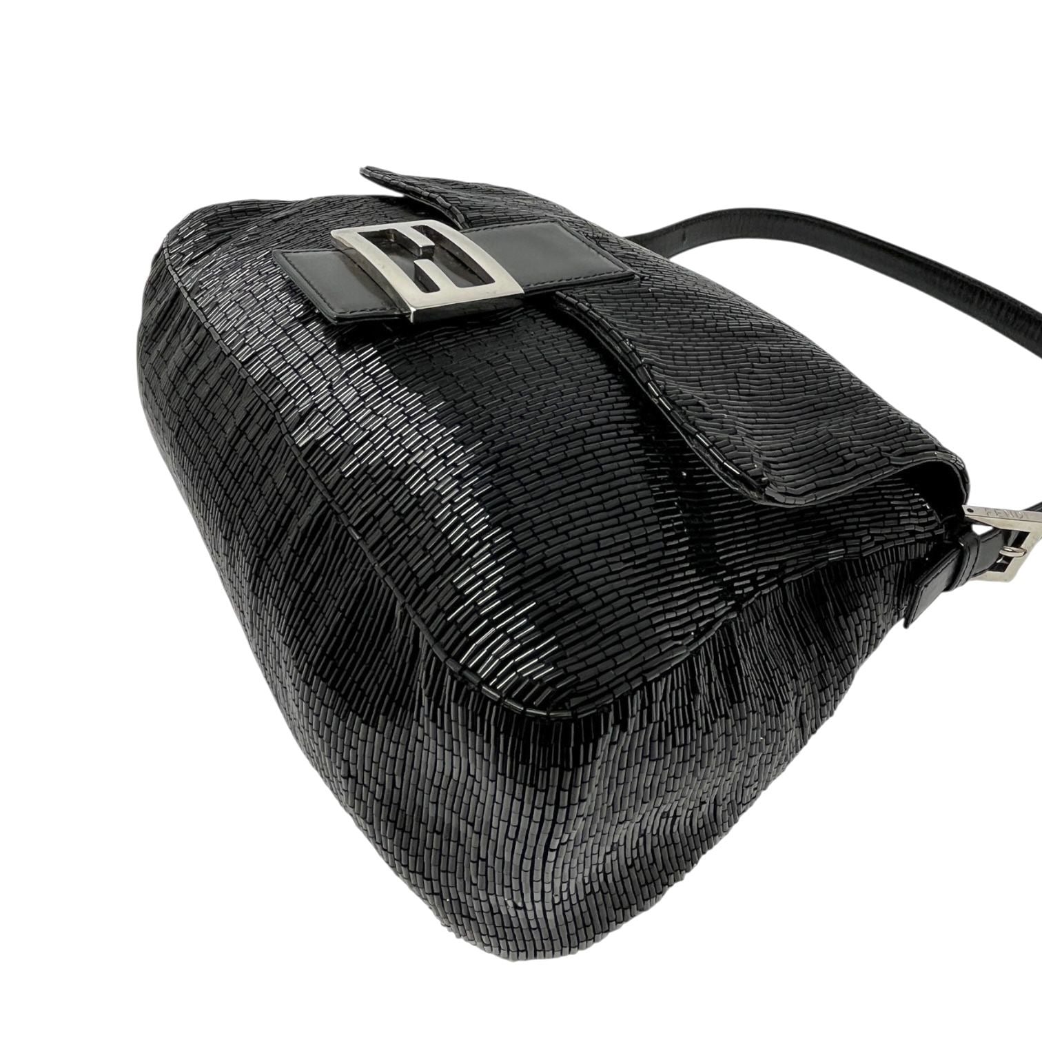 Fendi Black Beaded Mamma Baguette