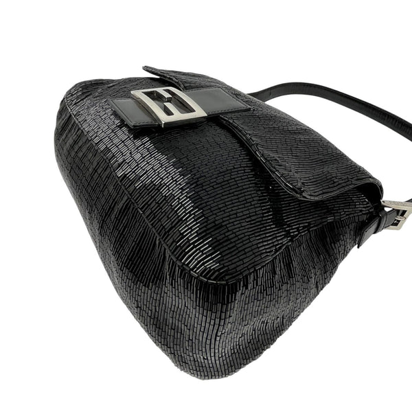 Fendi Black Beaded Mamma Baguette
