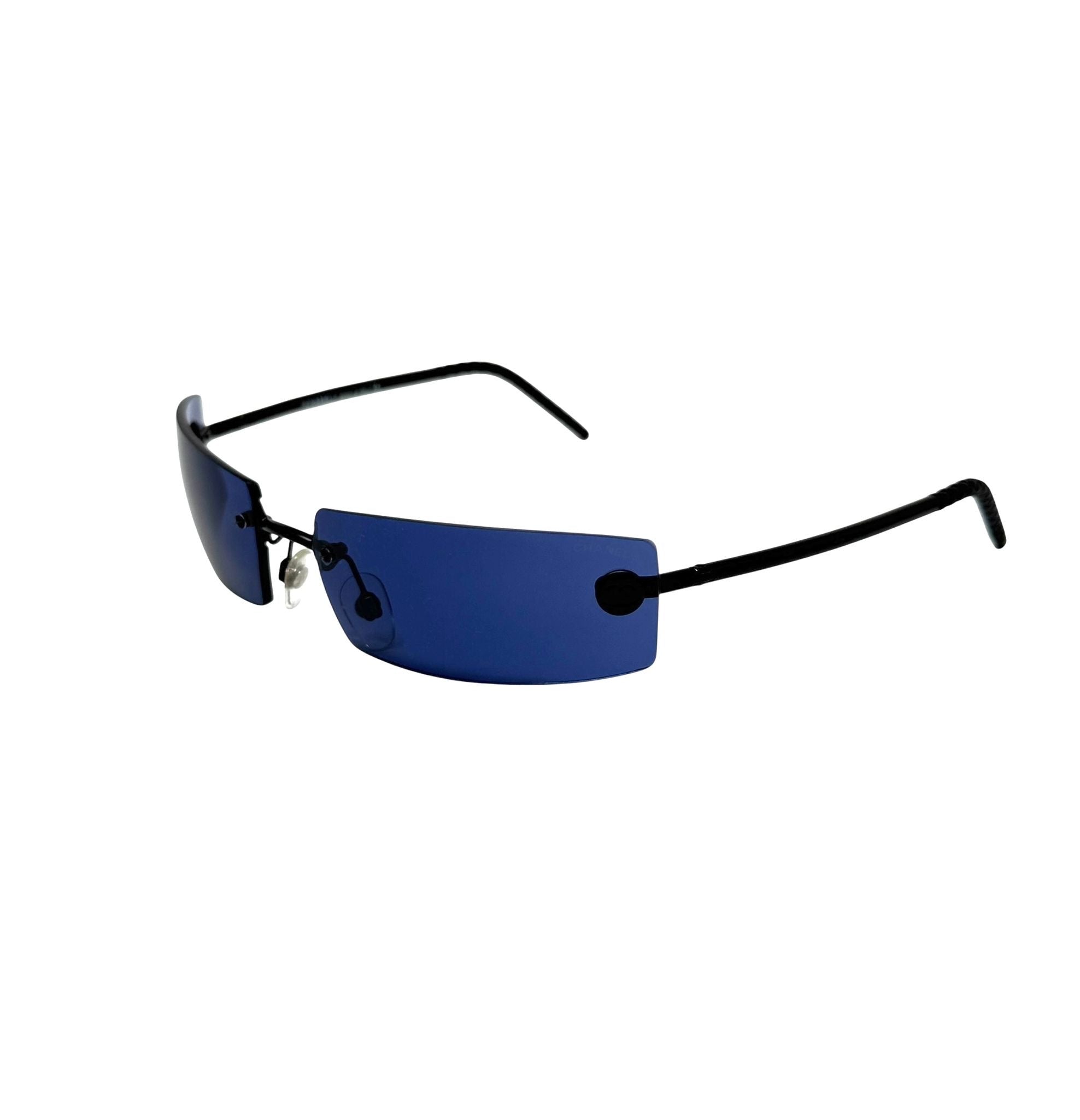 Chanel Dark Blue Mini Rimless Sunglasses