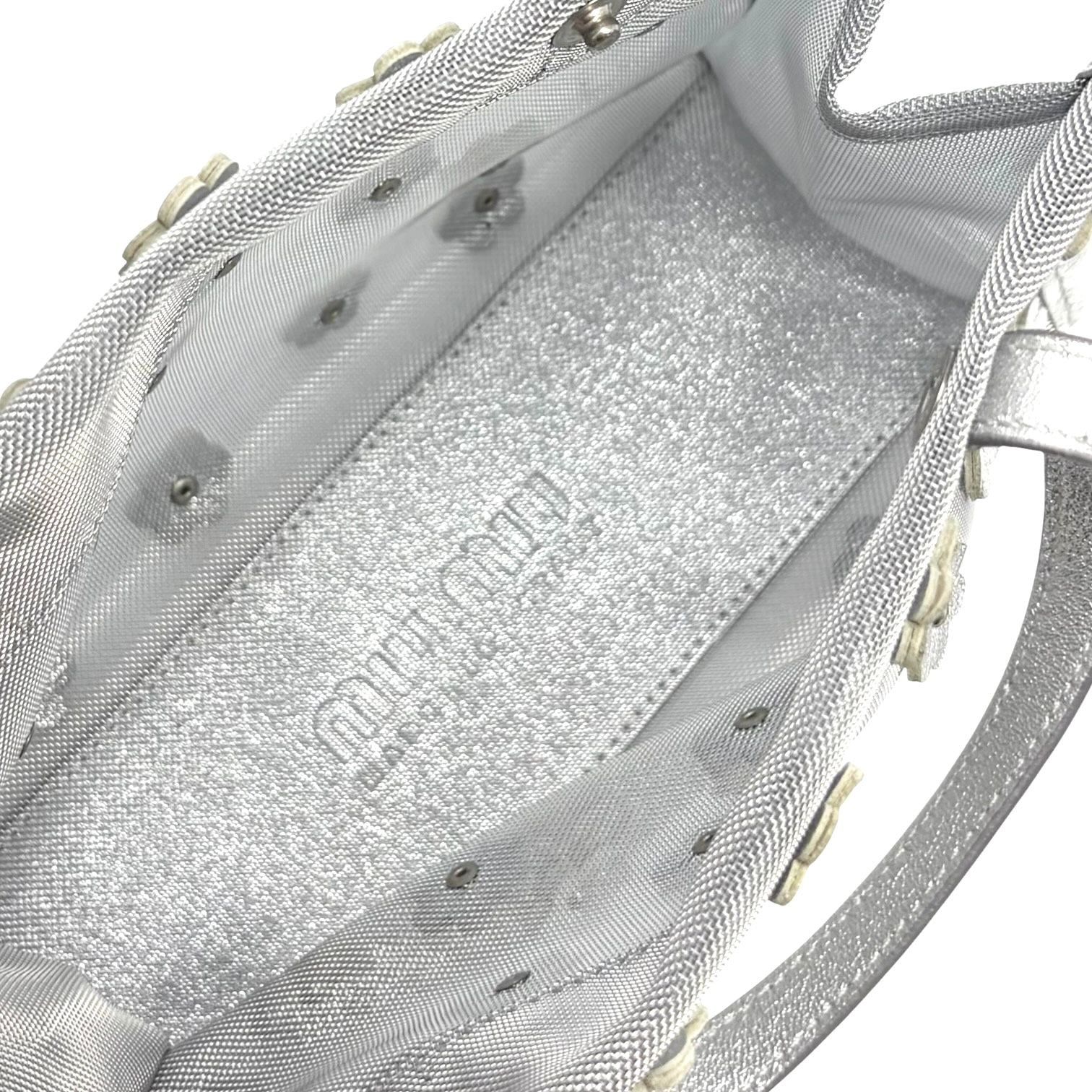 Miu Miu Silver Mesh Floral Bag