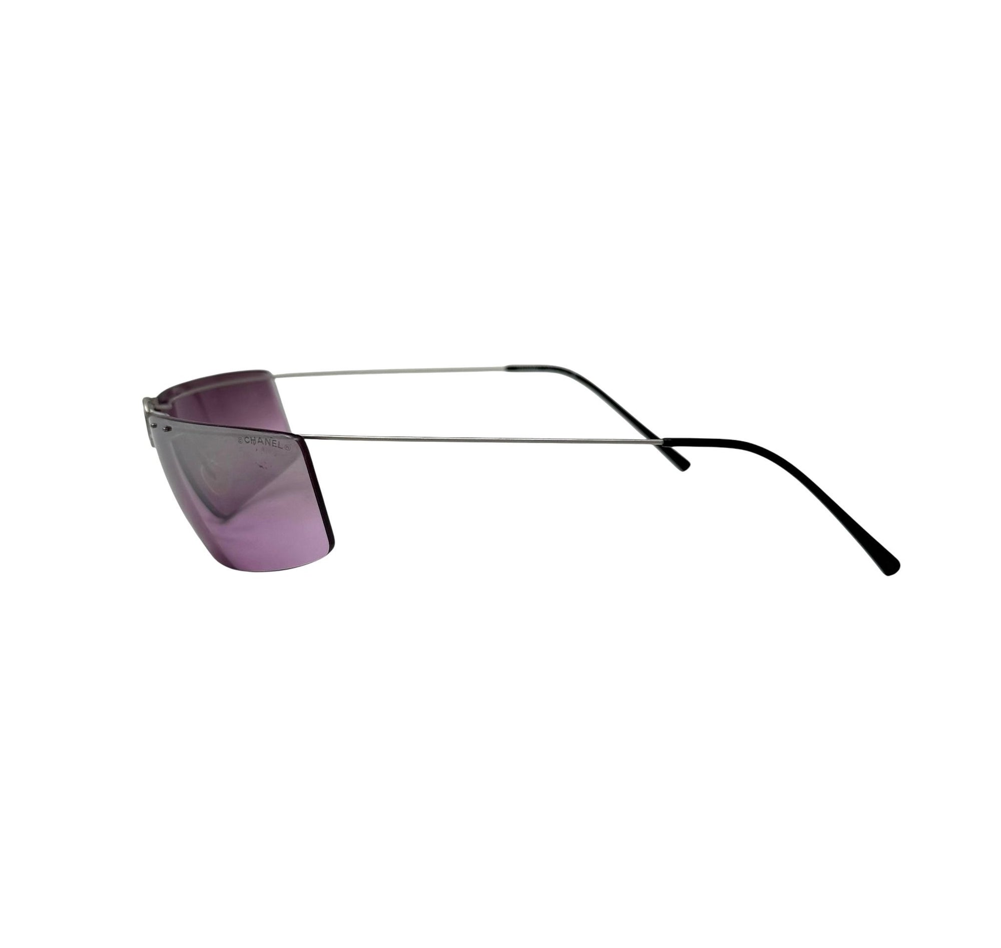 Chanel Purple Center Rimless Logo Sunglasses