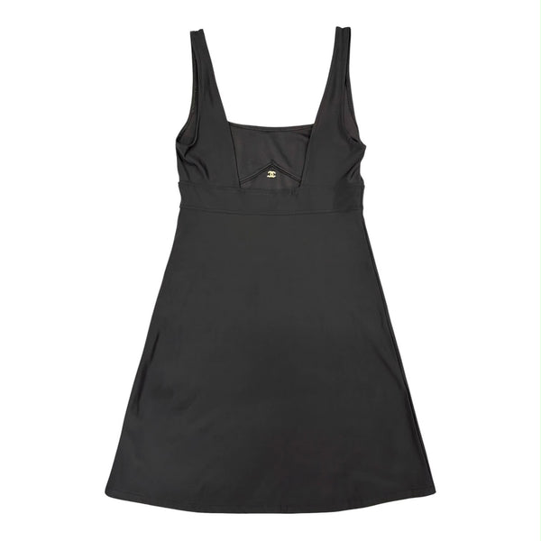 Chanel Black Logo Stretch Dress