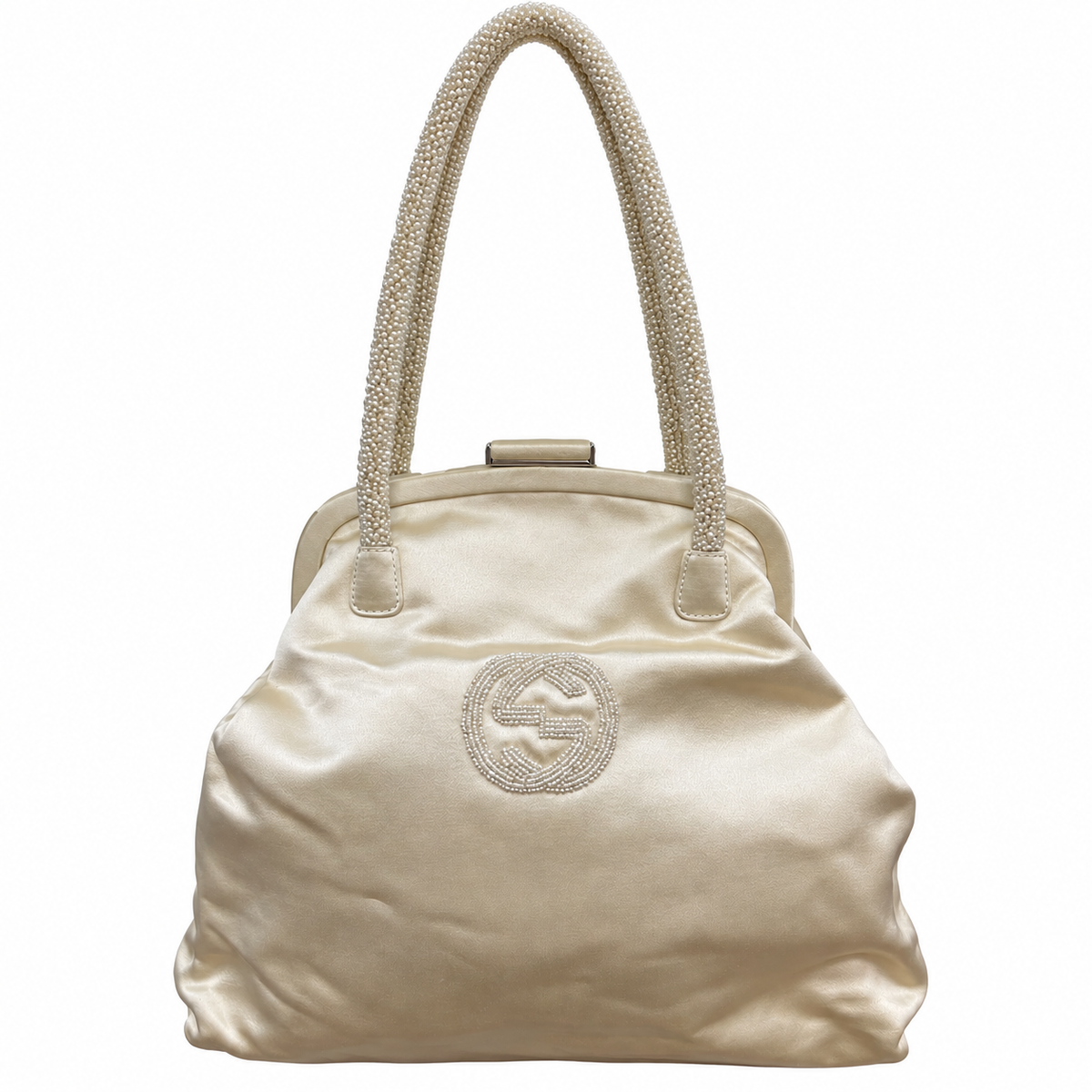 Gucci Ivory Beaded Top Handle Bag