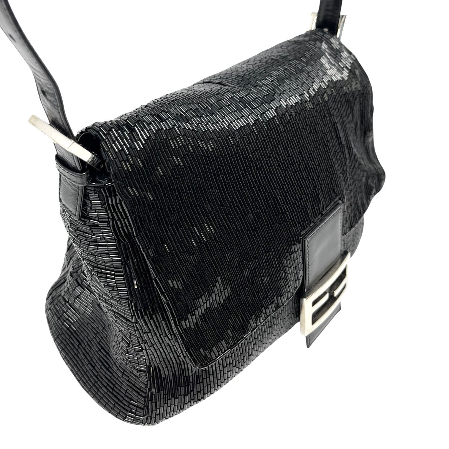 Fendi Black Beaded Mamma Baguette
