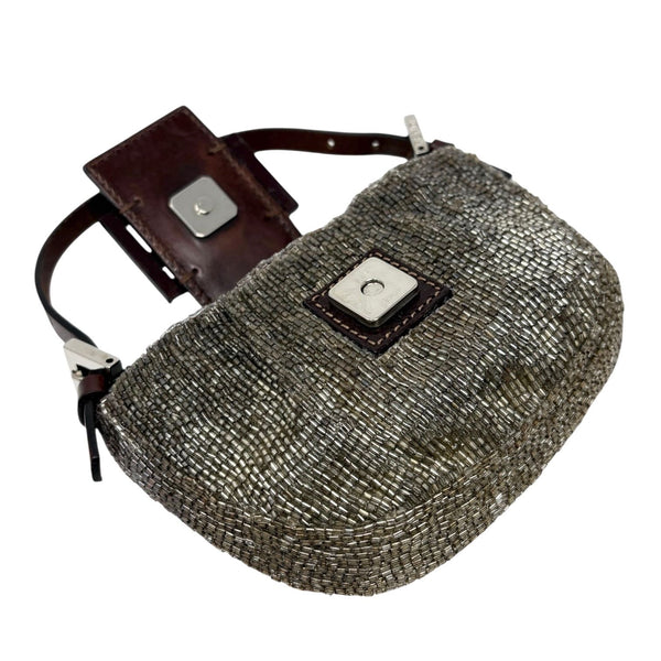 Fendi Bronze Beaded Croissant Bag