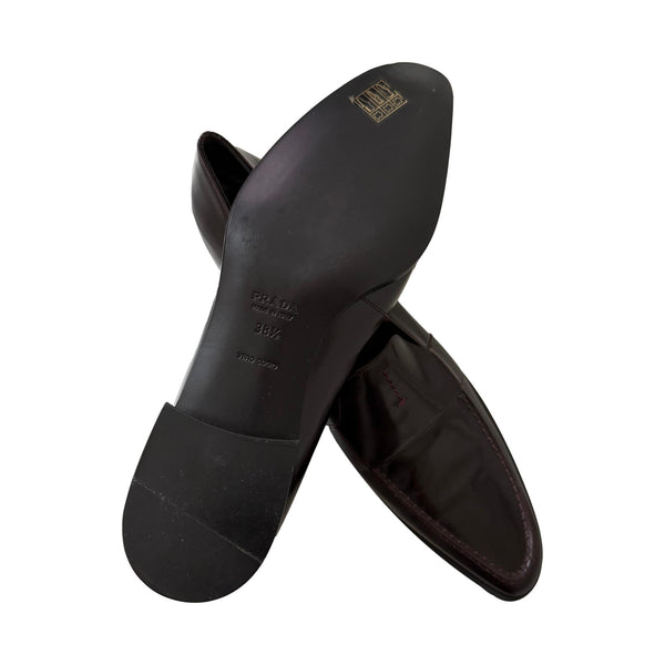 Prada Bordeaux Leather Loafers