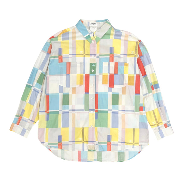 Chanel Multicolor Logo Button Down