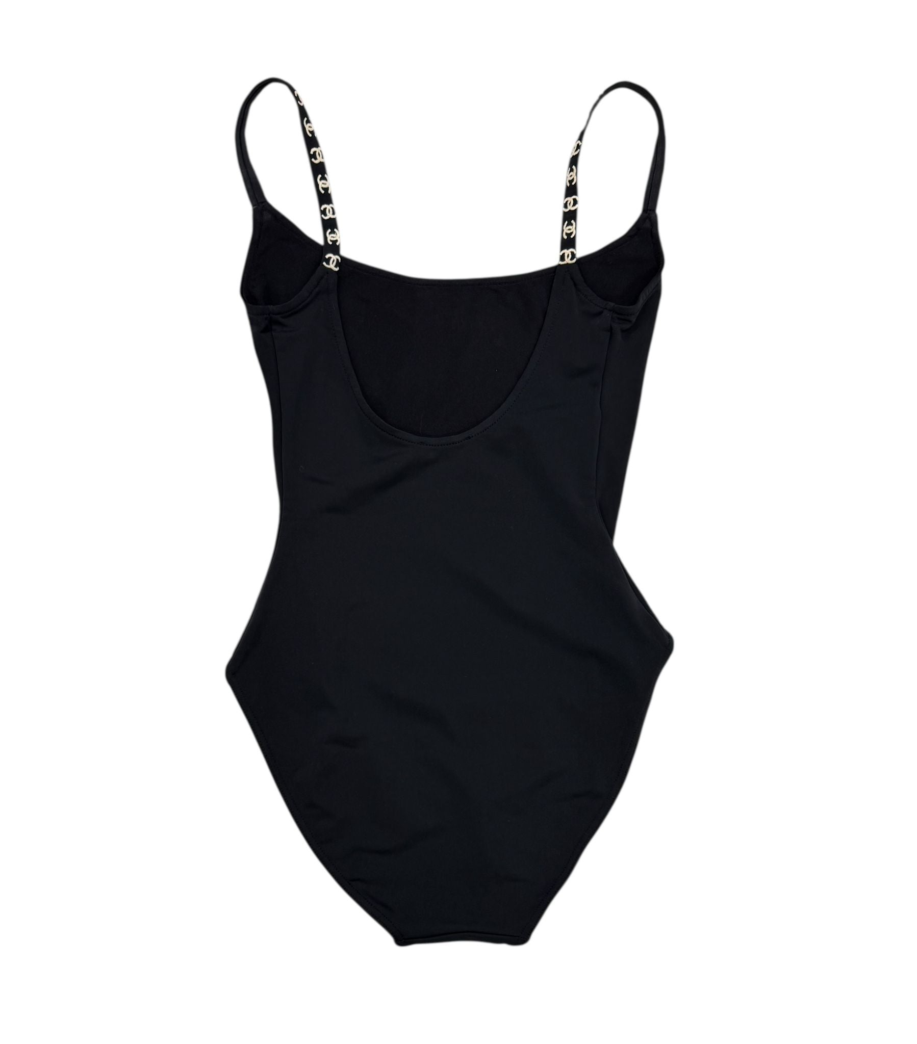 Chanel Black Logo Strap One Piece