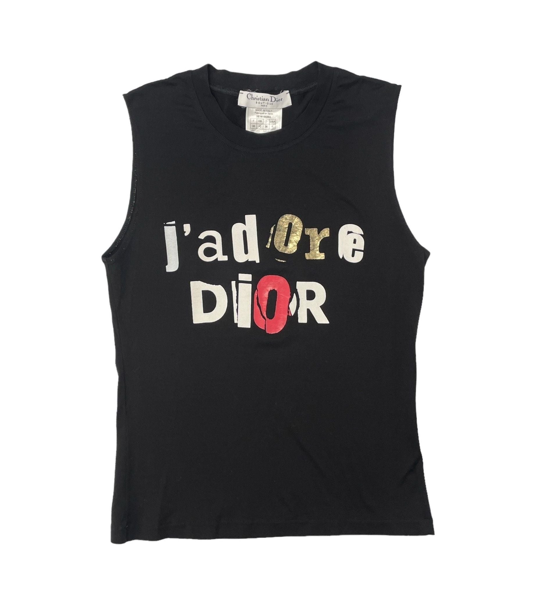 Dior 'J'Adore' Black Logo Tank