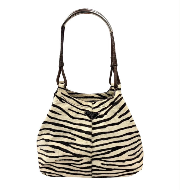 Prada Zebra Logo Shoulder Bag