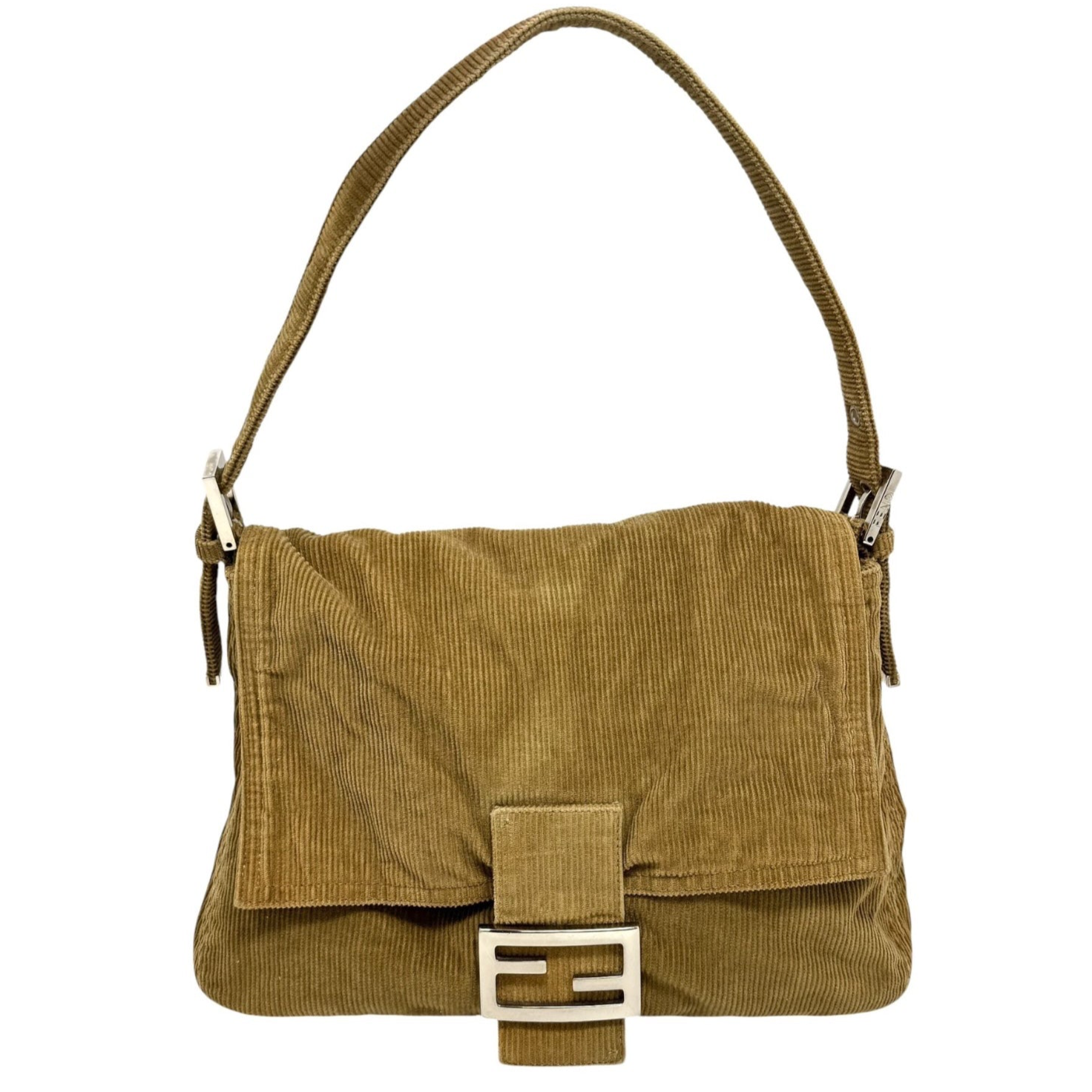 Fendi Brown Corduroy Baguette Bag