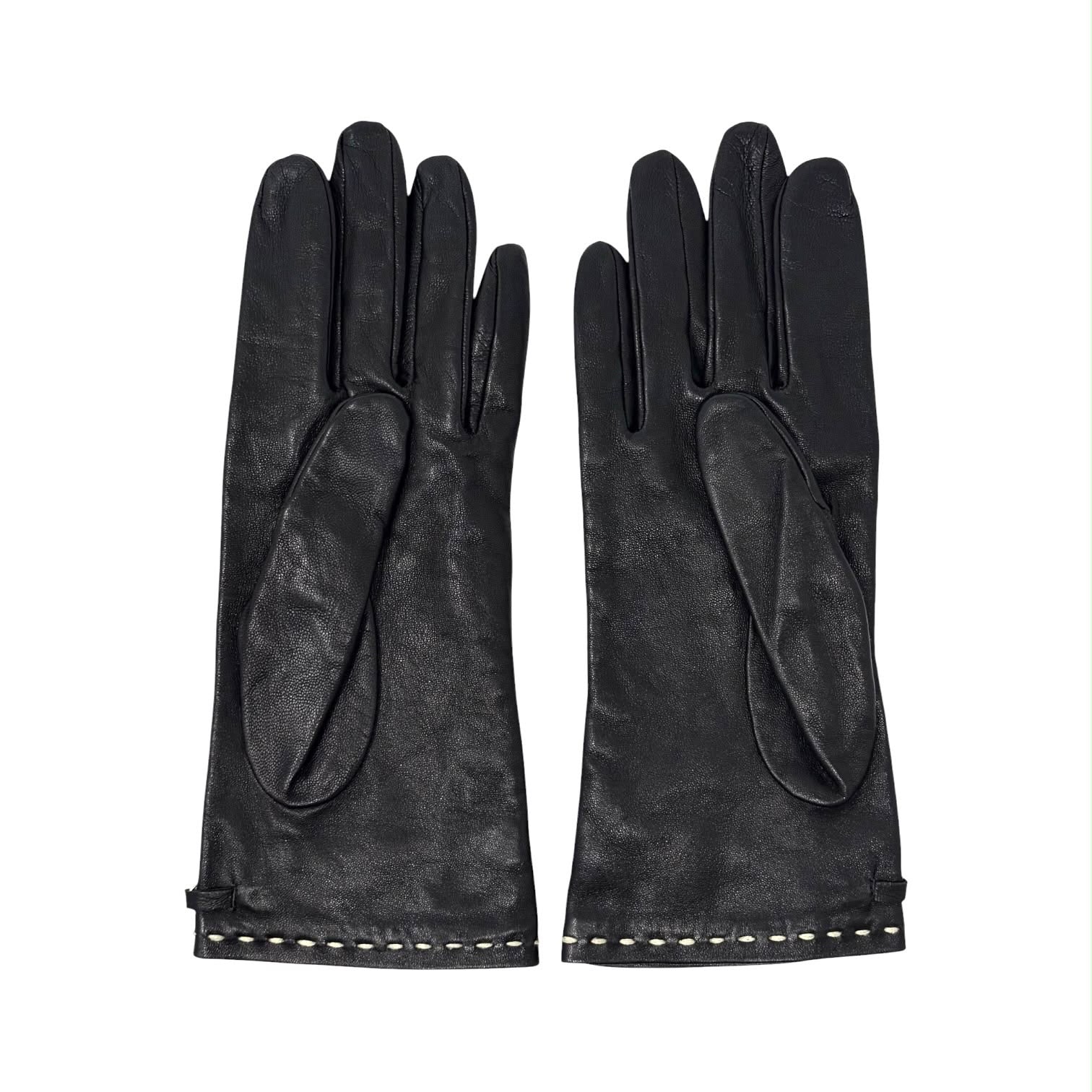 Dior Black Charm Logo Gloves