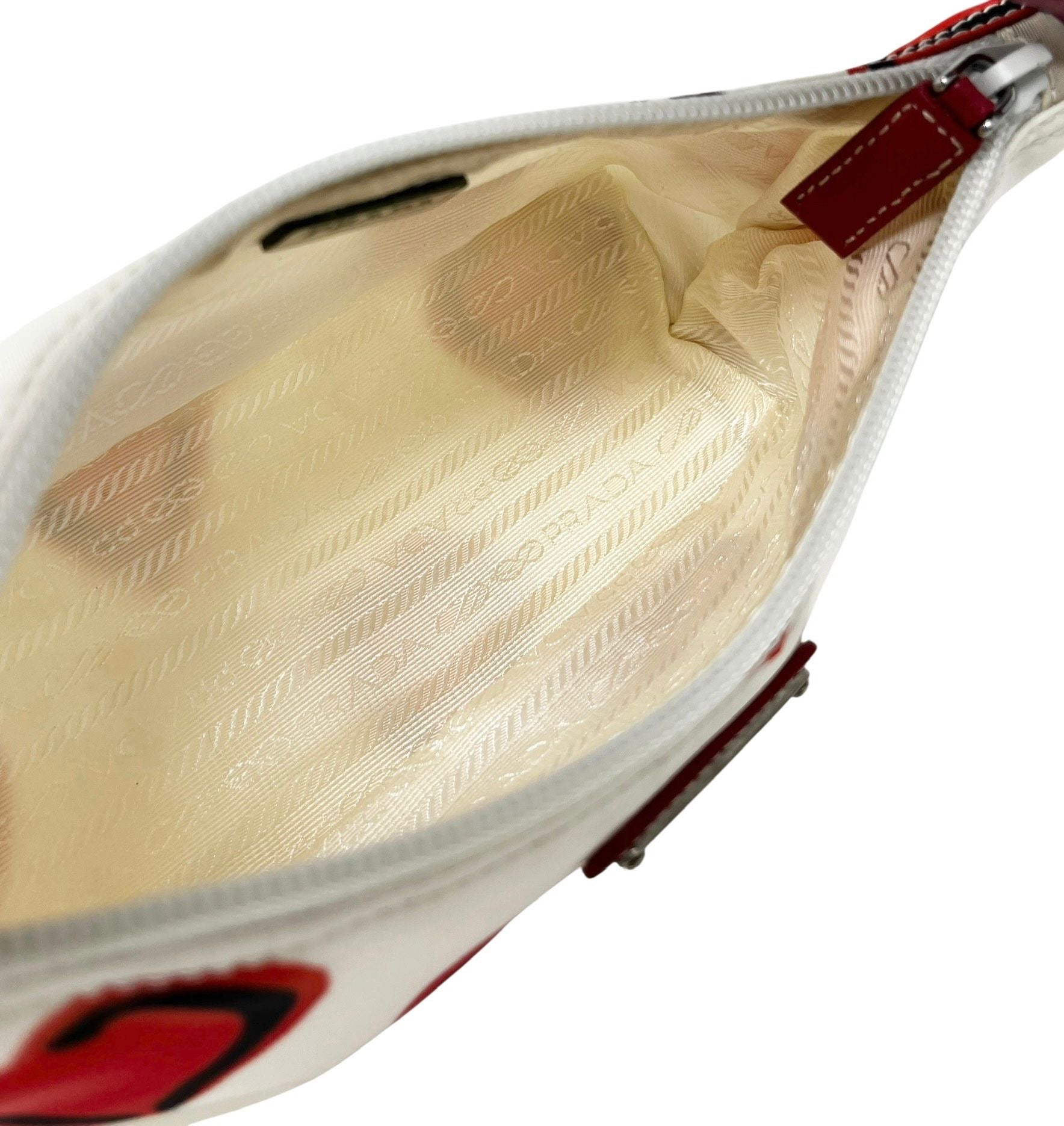 Prada White Heart Nylon Shoulder Bag