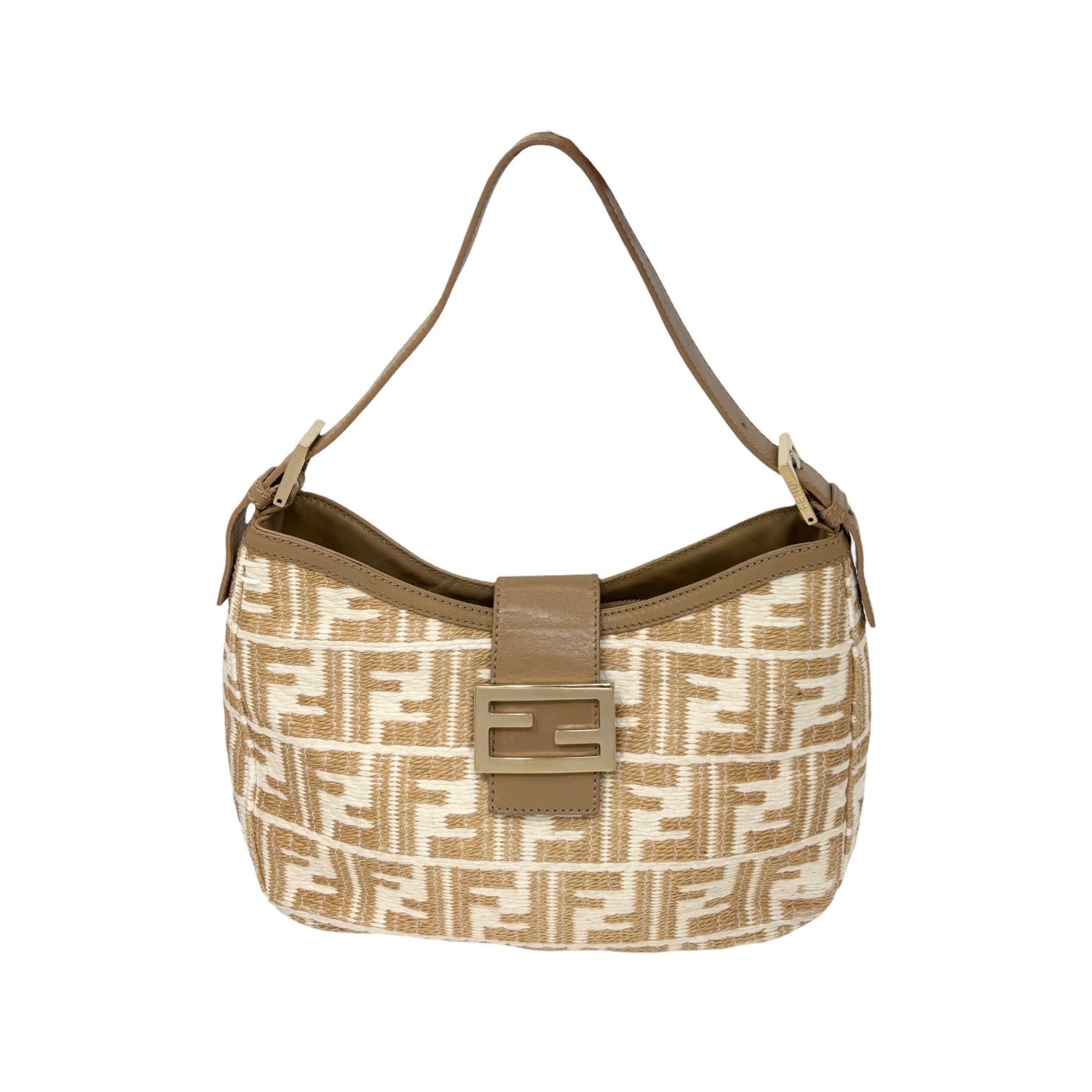 Fendi Two Tone Woven Shoulder Bag