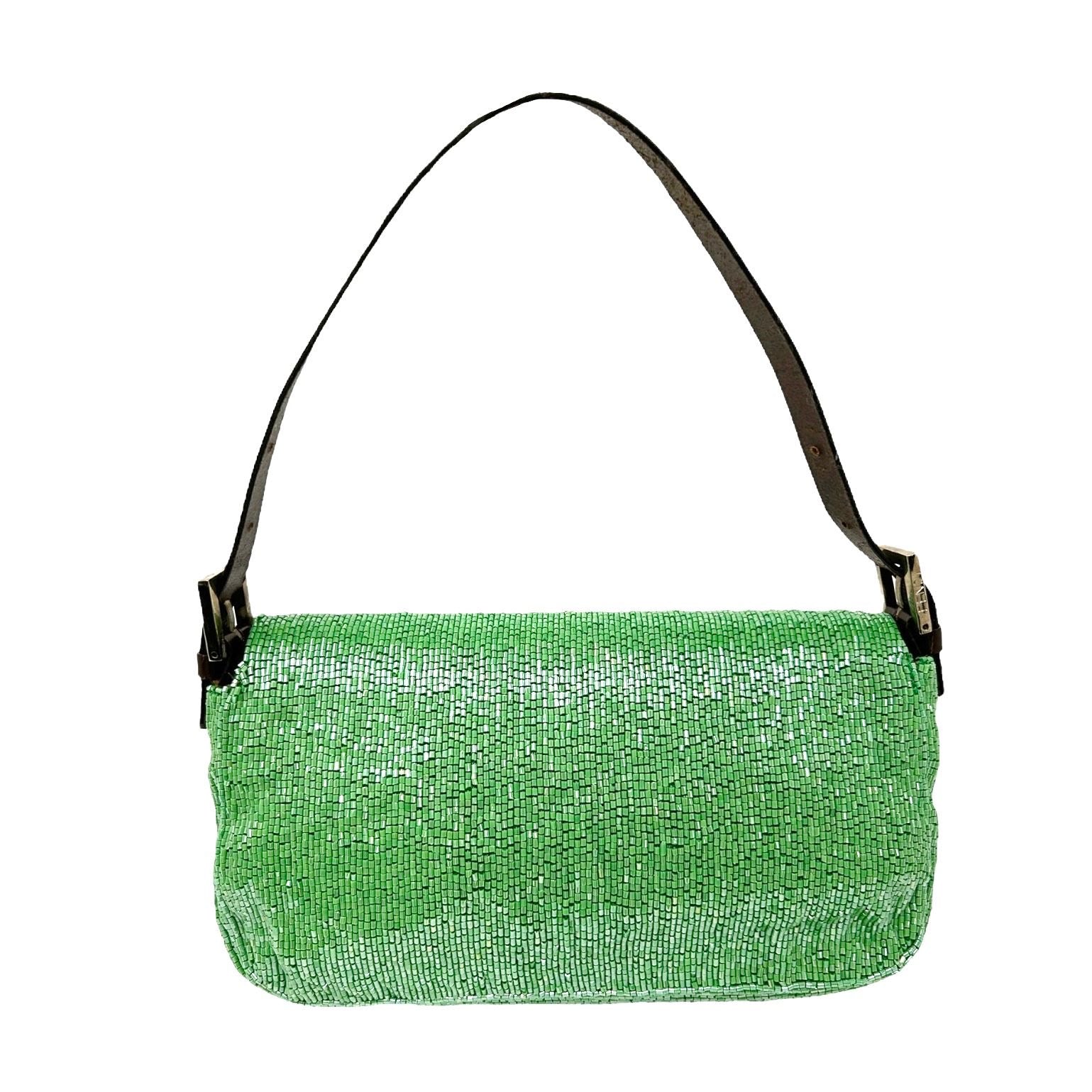 Fendi Green Beaded Baguette