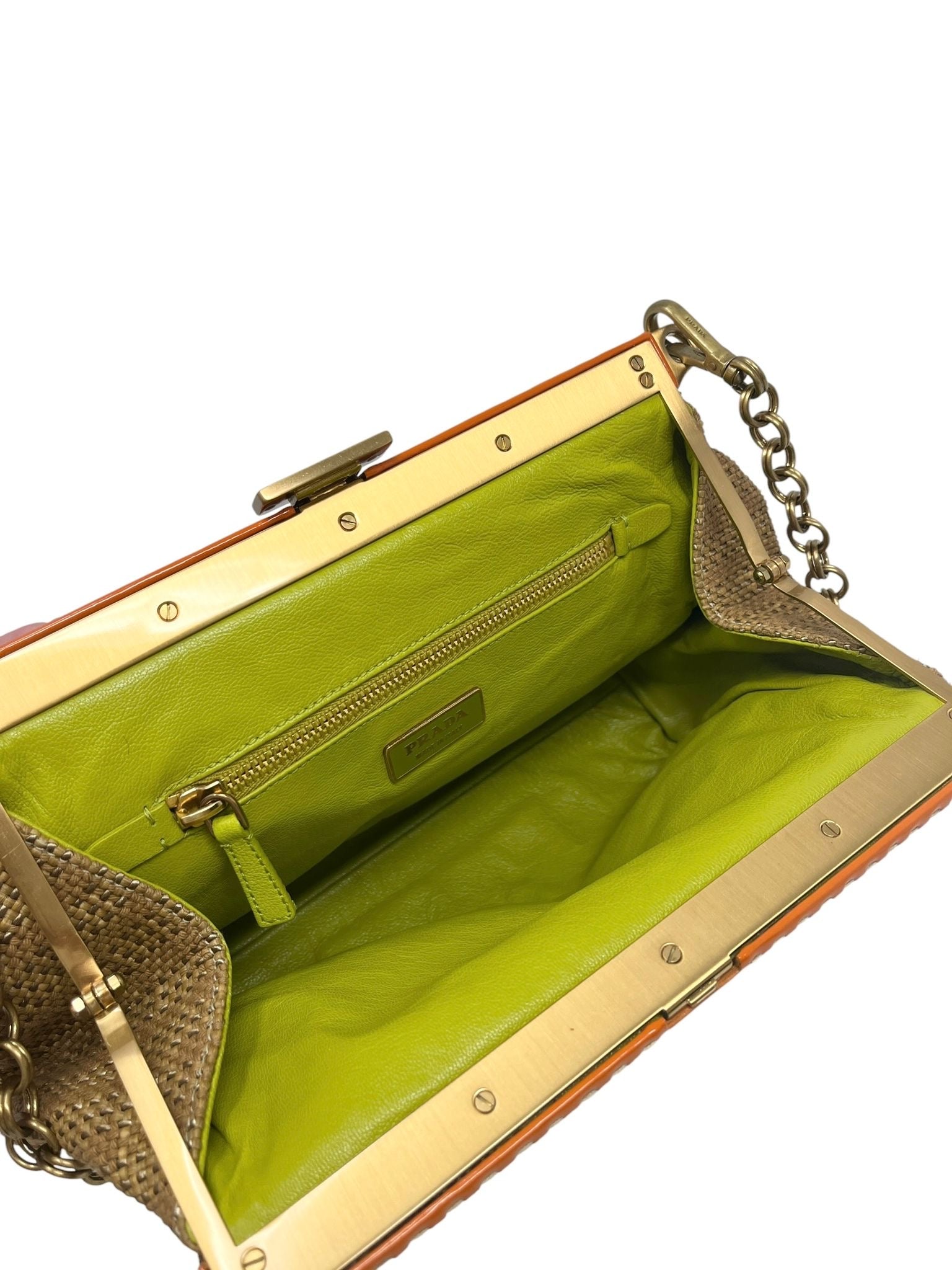 Prada Woven Chain Top Lock Bag