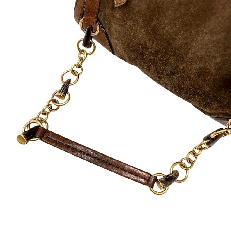 Miu Miu Brown Suede Oversized Bag