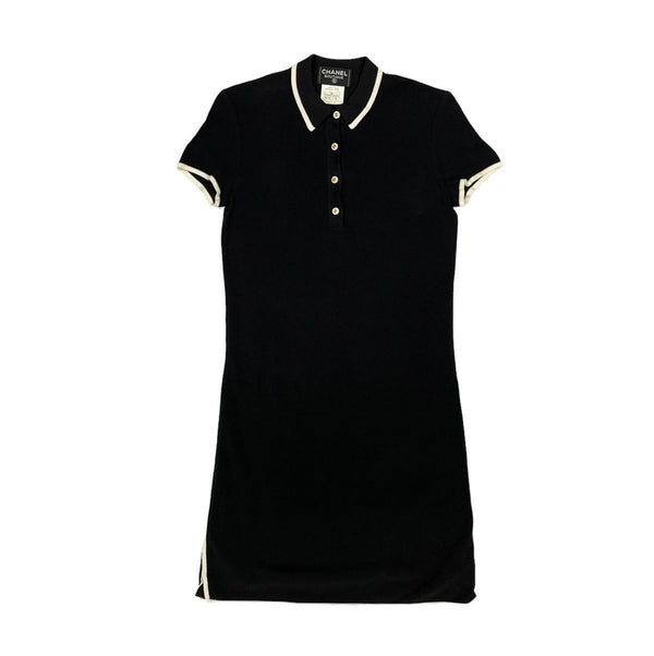 Chanel Black Logo Button Dress