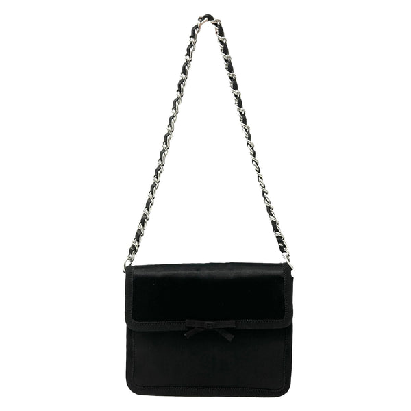 Prada Black Satin Mini Chain Bag