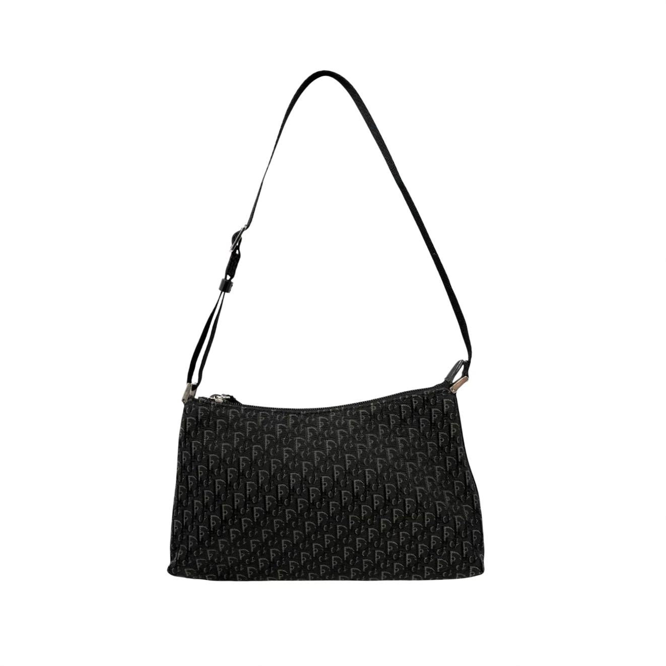 Dior Black Canvas Logo Shoulder Bag