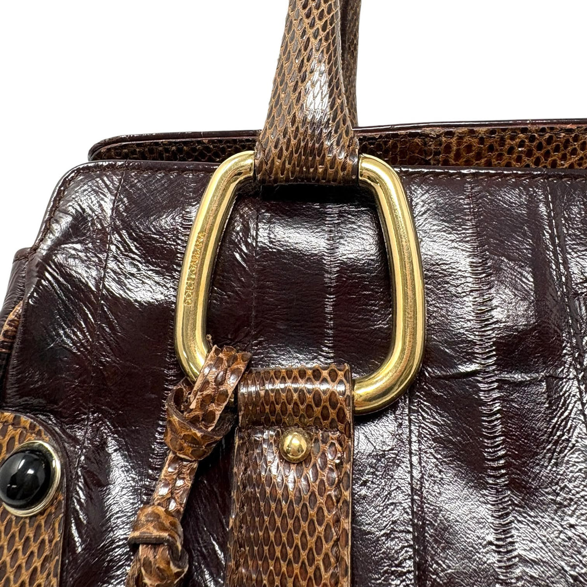 Dolce & Gabbana Brown Logo Top Handle Bag