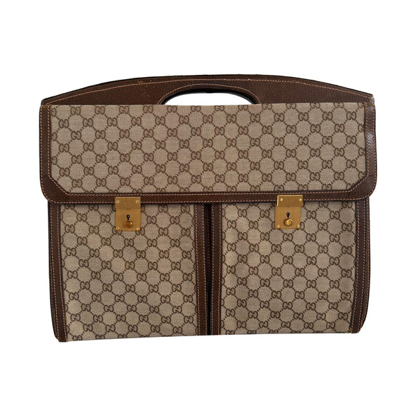 Gucci Logo Briefcase/Jumbo Clutch