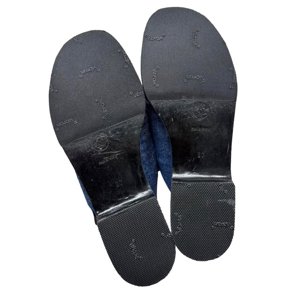 Chanel Denim Logo Sandals