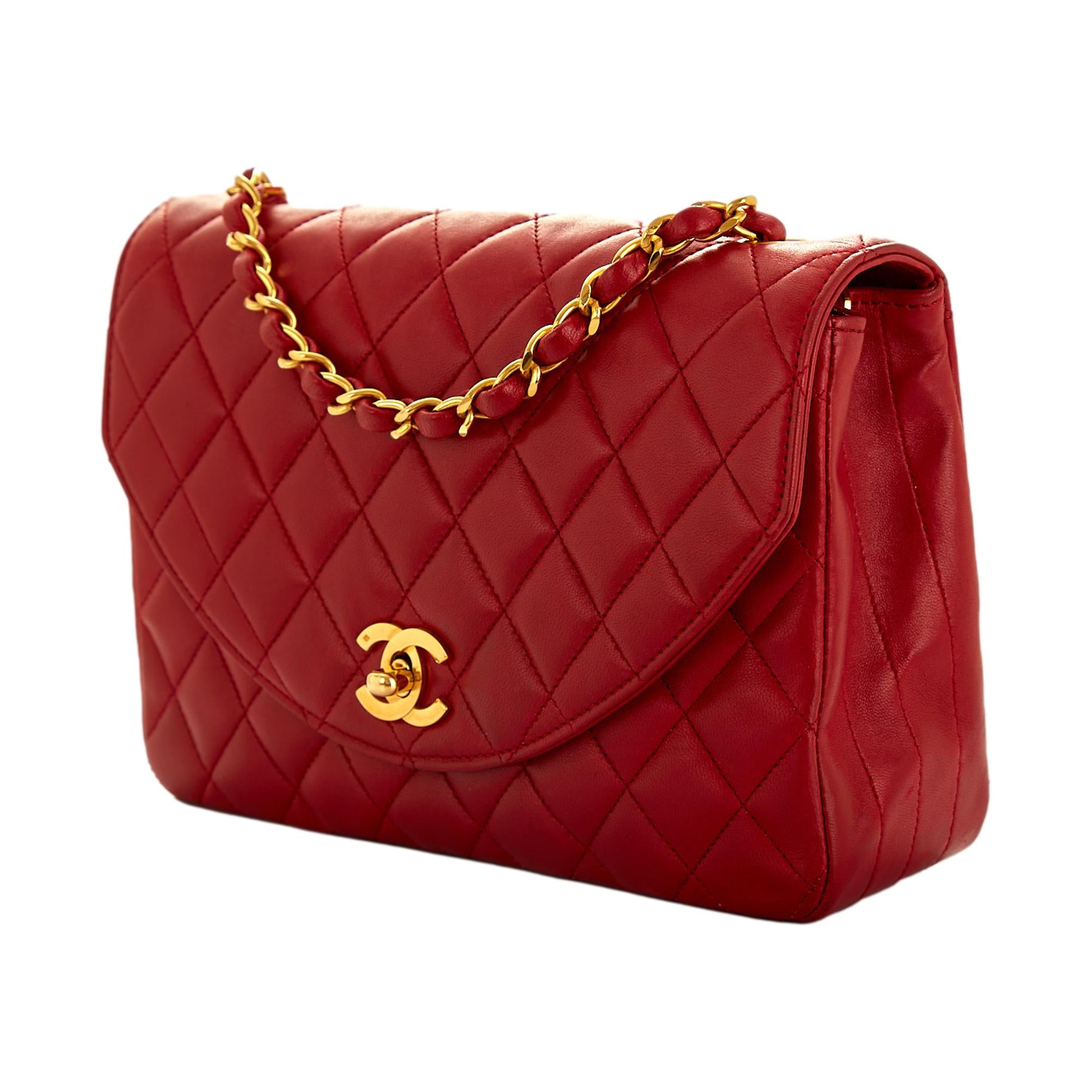 Chanel Red Turnlock Flap Shoulder Bag