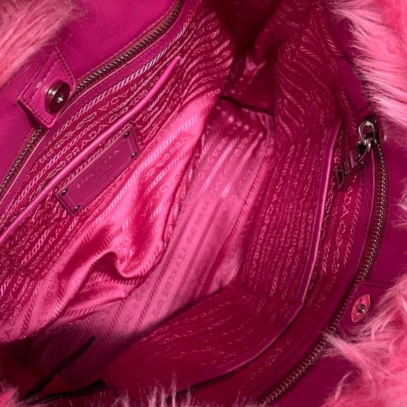 Prada Pink Fur Chain Bag – Treasures of NYC