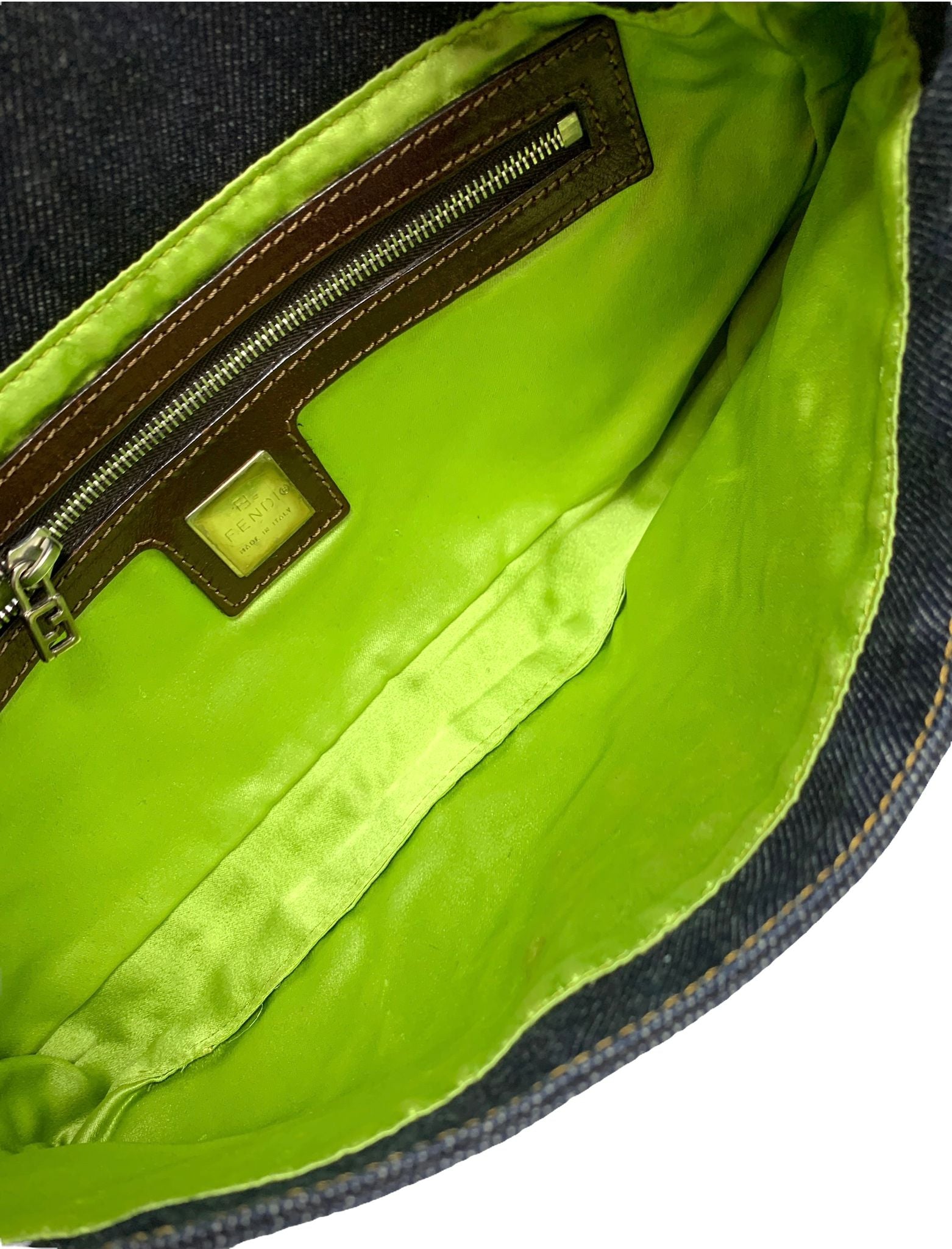 Fendi Denim Floral Baguette