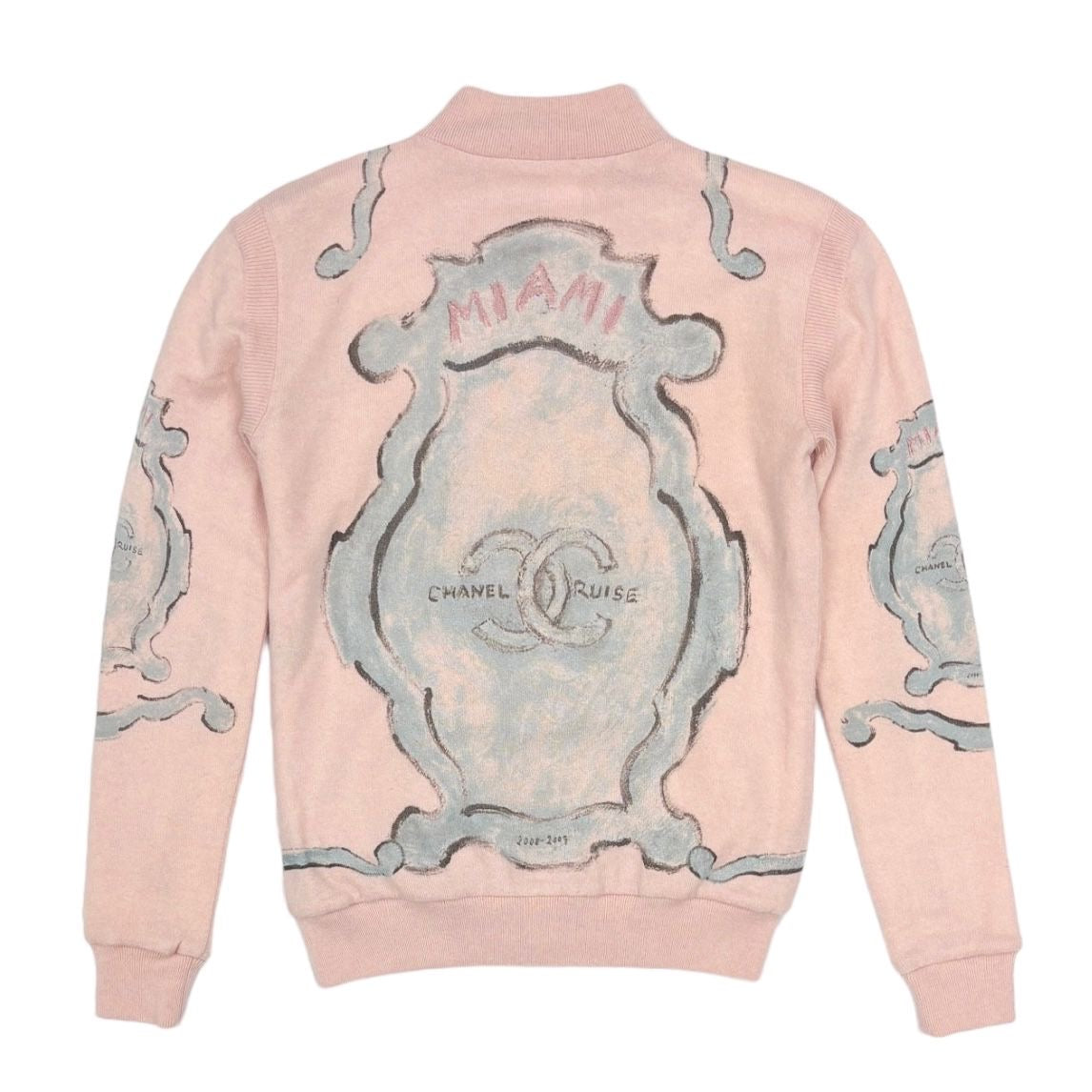 Chanel Pink Pastel Cashmere Logo Jacket