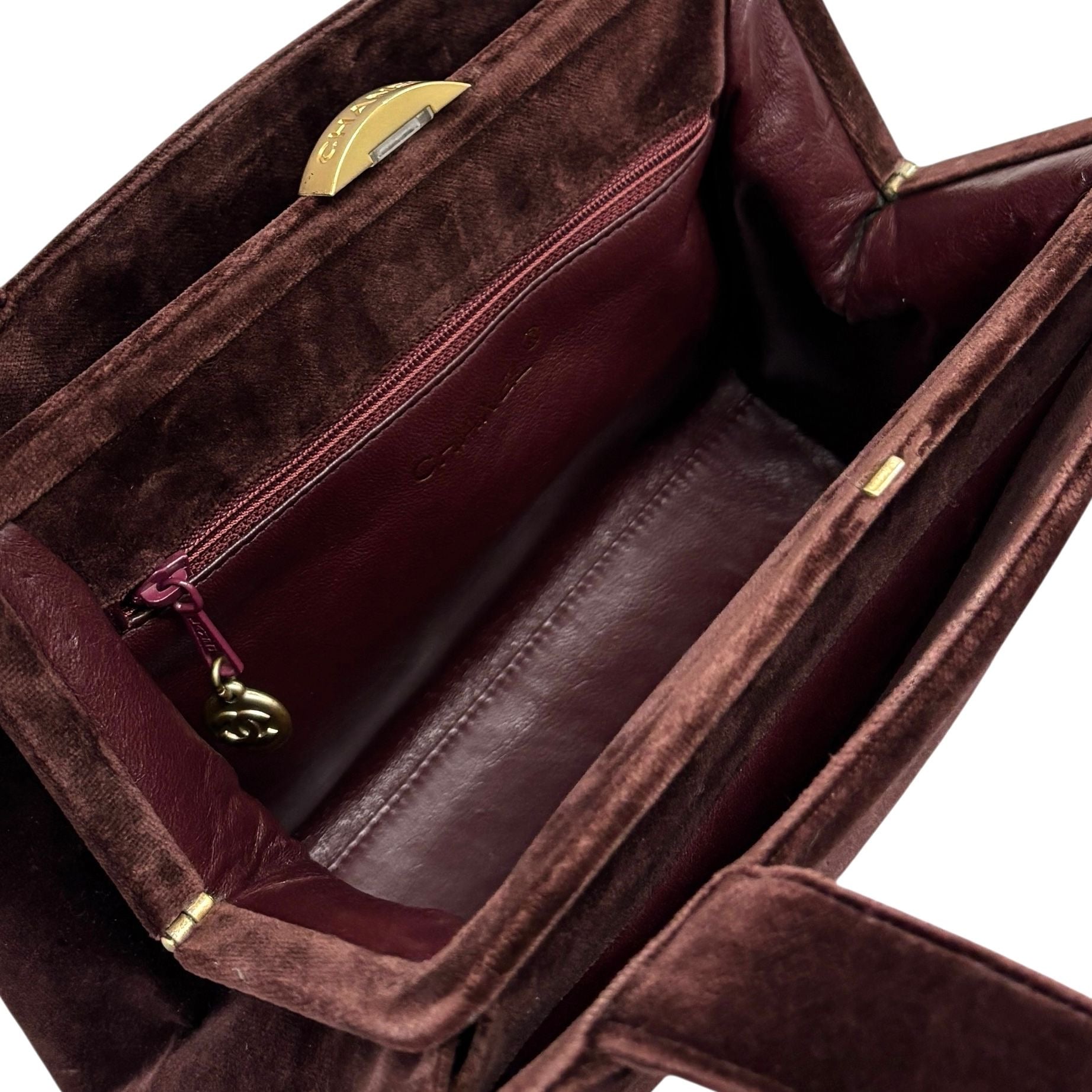 Chanel Brown Velvet Mini Top Handle Bag – Treasures of NYC