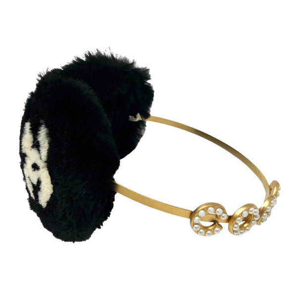 Chanel Black Logo Earmuffs