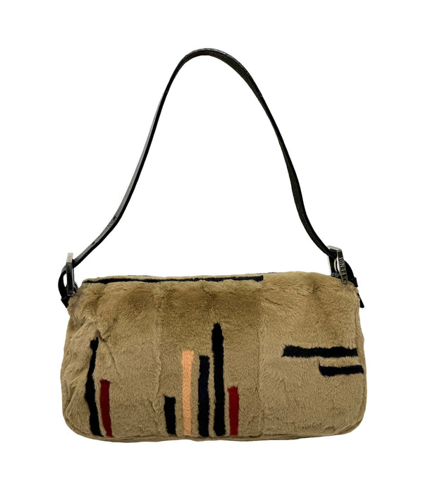 Fendi Fur Printed Baguette