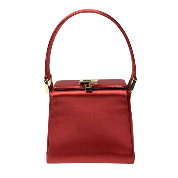 Gucci Mini Red Satin Top Handle Box Bag