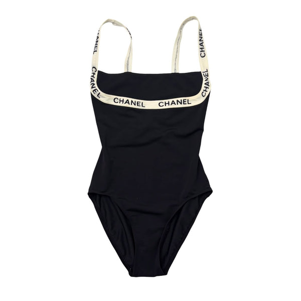 Chanel Black Logo Strap One Piece