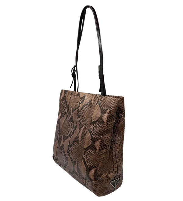 Prada Brown Snakeskin Shoulder Bag