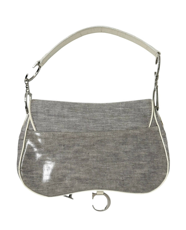 Dior Grey Canvas Double Saddle